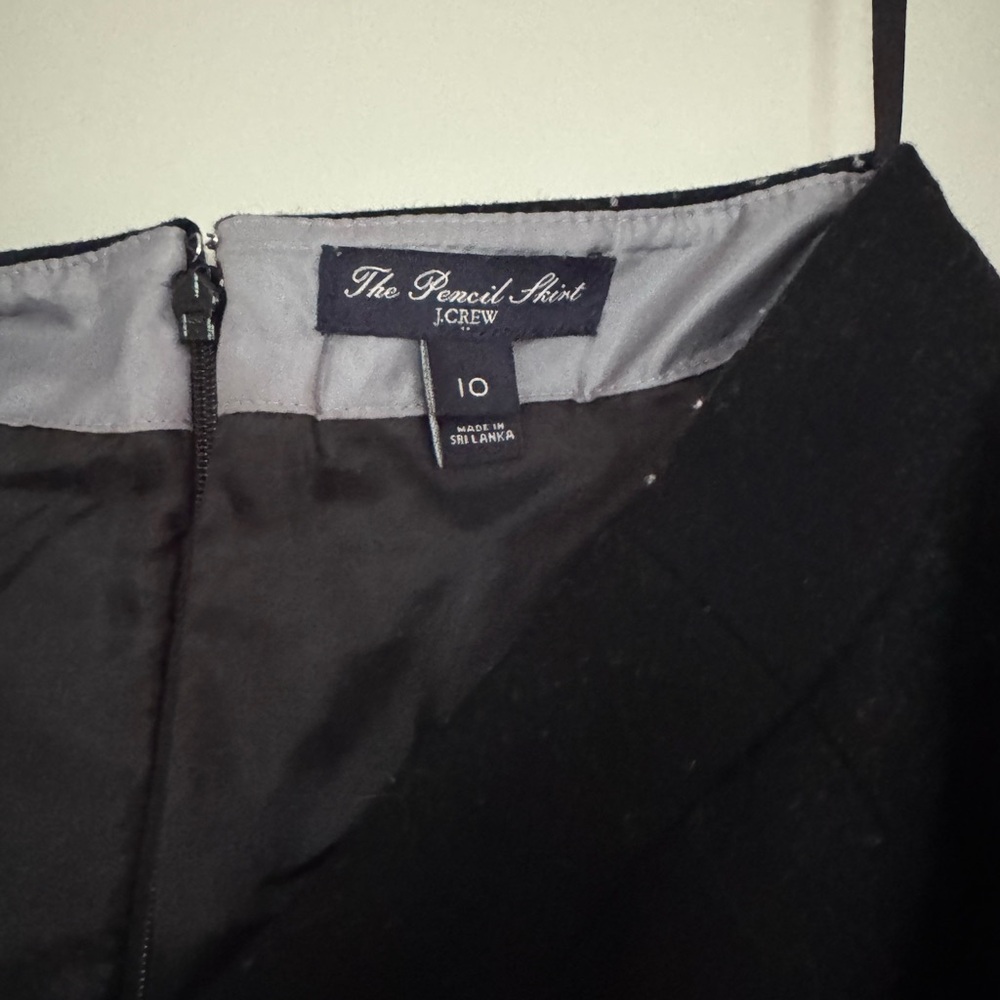 J.Crew black wool pencil skirt
